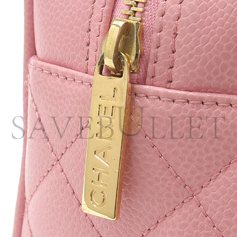 Ch**el master caviar boston bowling bag in pink (27*15.5*9cm)